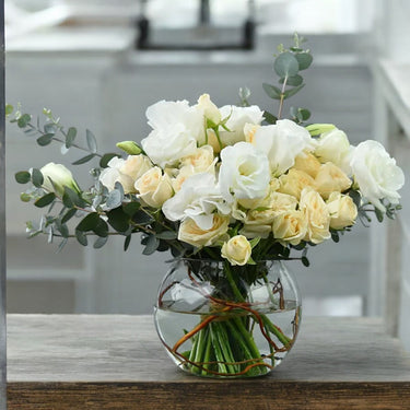 Peach and White Lisianthus